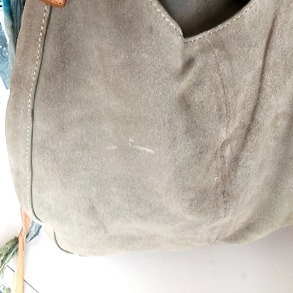 Lucky Brand Idah Suede Hobo Sage Green - Picture 5 of 10